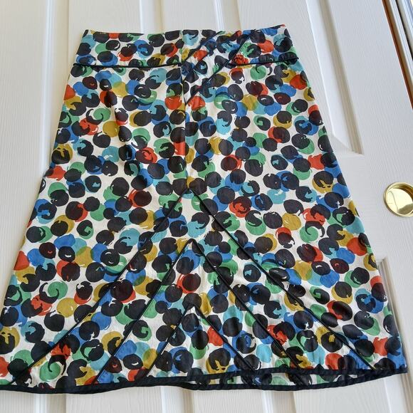 Edmé & Esyllte Bubble Finger Paints A-line Skirt size 4 REPAIRED lined cotton - Picture 3 of 13